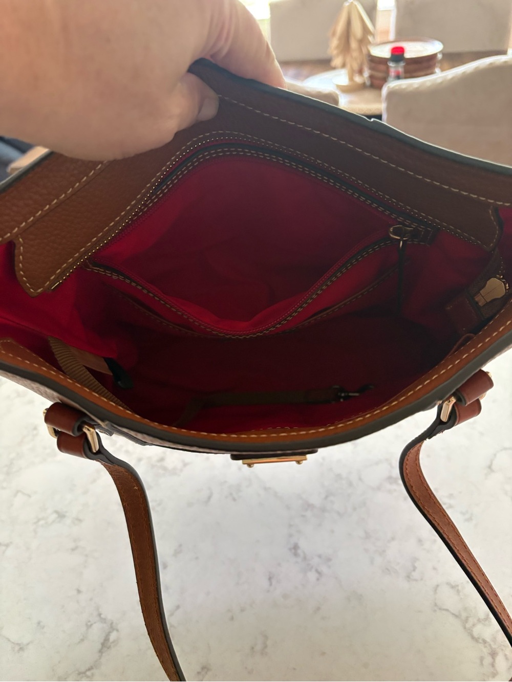 Dooney & Bourke Pebbled Leather Tote in Saddle - Picture 4 of 4